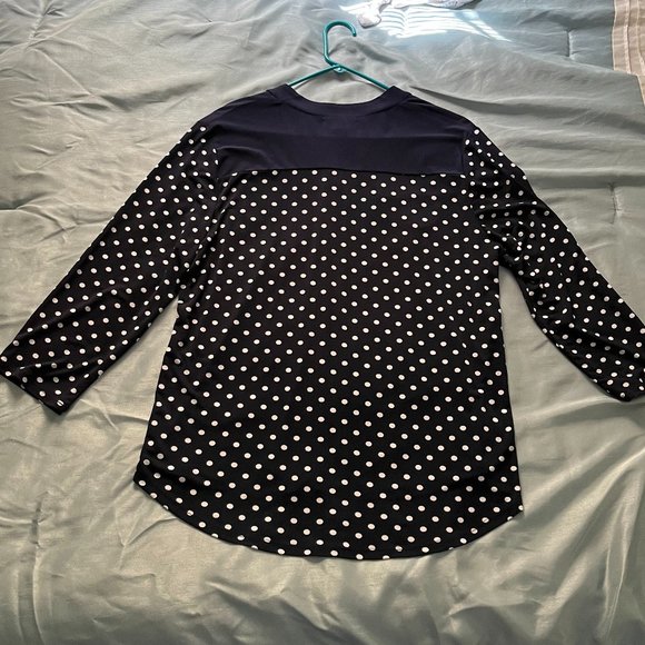 Lot of 2  Diana Belle LS Button up polka dot navy shirt  XL  Serengeti LS  XL - Picture 3 of 8